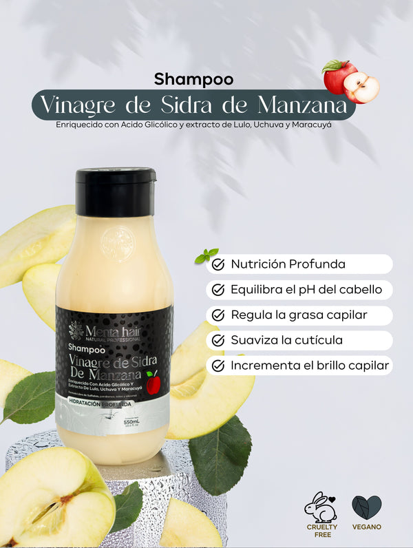 Shampoo Vinagre de Sidra De Manzana X550ml