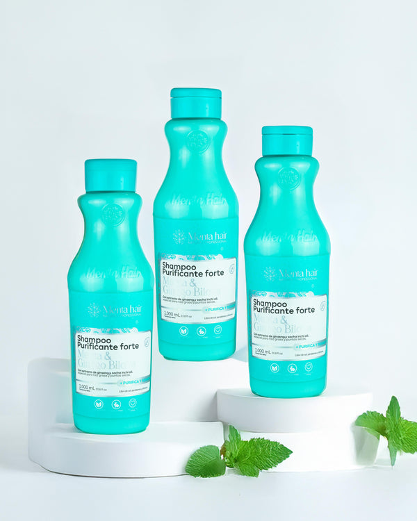 Shampoo Purificante Forte con Menta y Ginkgo Biloba X1.000ml